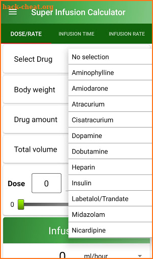 Super Infusion Calculator screenshot