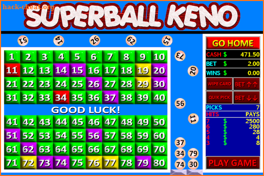 Superball Keno - Super 4X Jackpots screenshot