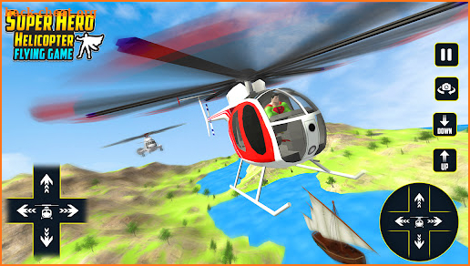 Superhero Helicopter Race screenshot