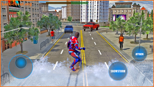 Superhero Robot man Flying SnowStorm Rescue Game screenshot