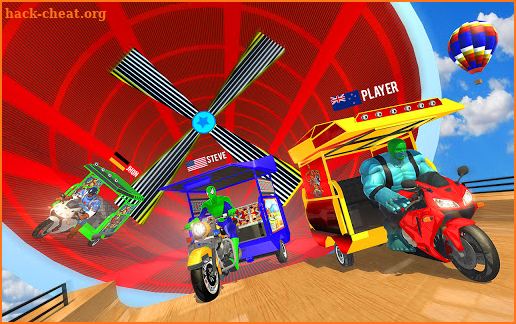 Superhero Tuk Tuk Rickshaw: Stunt Driving Games screenshot