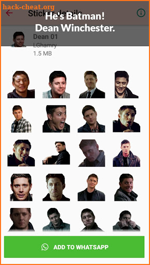 Supernatural Stickers for WhatsApp screenshot