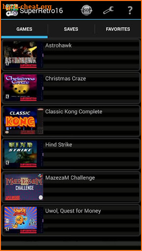 SuperRetro16 (SNES Emulator) screenshot