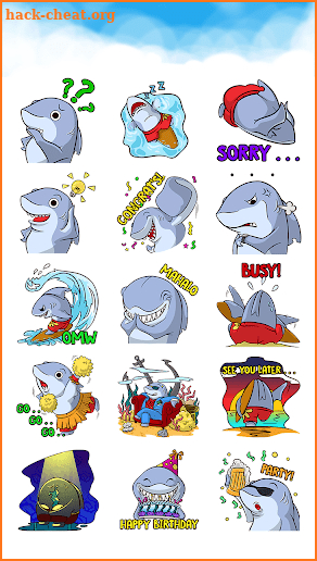 Surfer Shark Emoji Keyboard Sticker screenshot