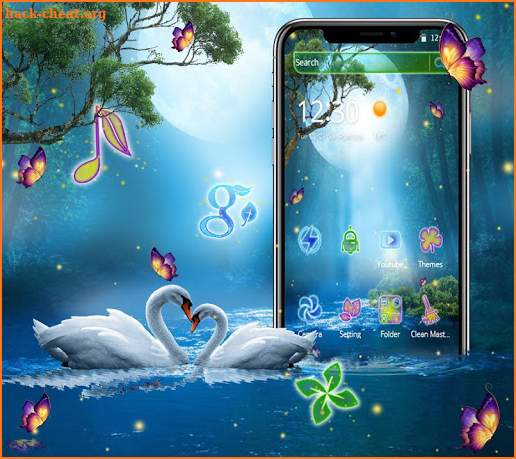 Swan Couple Magical Forest🌳 Theme🦆 screenshot