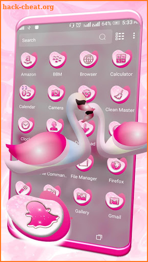 Swan Pink Love Launcher Theme screenshot