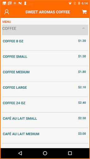 Sweet Aromas Coffee screenshot