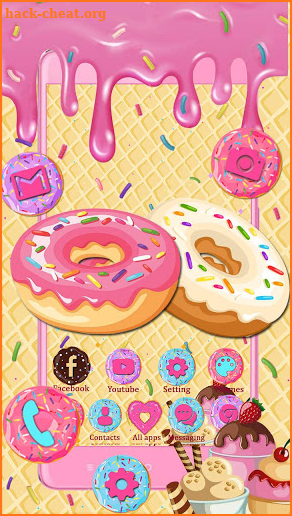 Sweet Cute Donuts Themes HD Wallpapers 3D icons screenshot