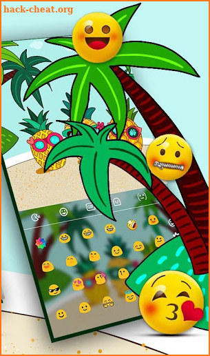 Sweet Summer Fresh Fruit Pineapple Keyboard Theme screenshot