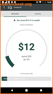 sweetgreen rewards screenshot