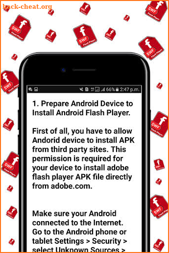 SWF Player - Flash Player for android - Guide app screenshot