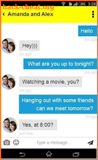 Swingers chat screenshot