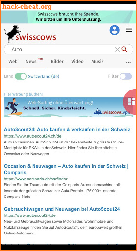 Swisscows Web Search screenshot