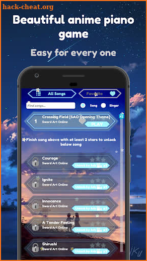 Sword Art Online Piano Tiles 2019 screenshot