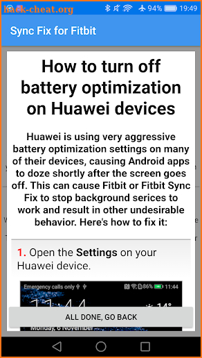 Sync Fix for Fitbit and Huawei/Honor phones screenshot