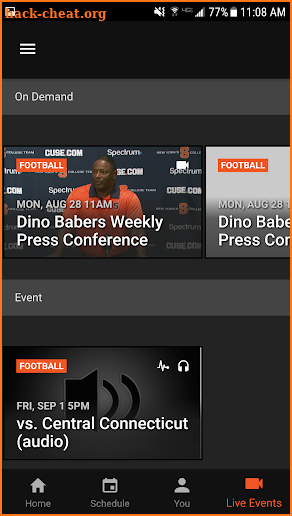 Syracuse University Athletics screenshot