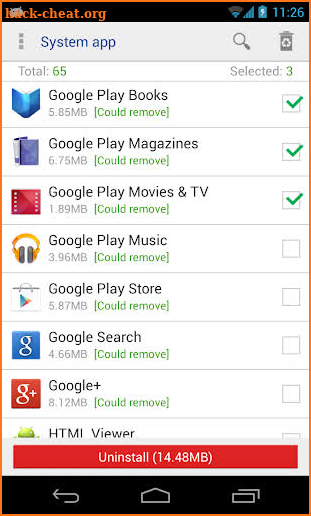 System app remover (root needed) screenshot