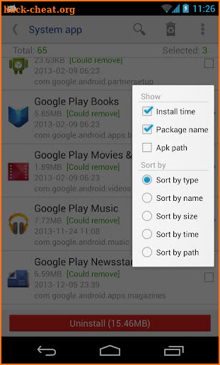 System app remover (root needed) screenshot