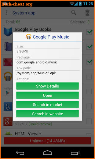 System app remover (root needed) screenshot