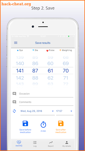 Systolic - blood pressure tracker screenshot