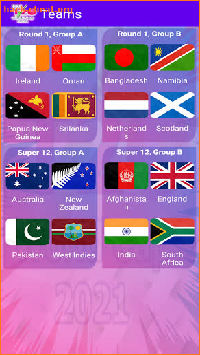 T20 World Cup Schedule 2021 screenshot