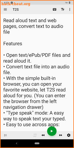 T2S: Text to Voice/Read Aloud screenshot