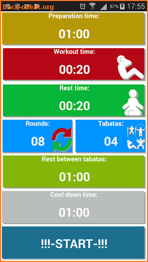 Tabata timer HIIT screenshot