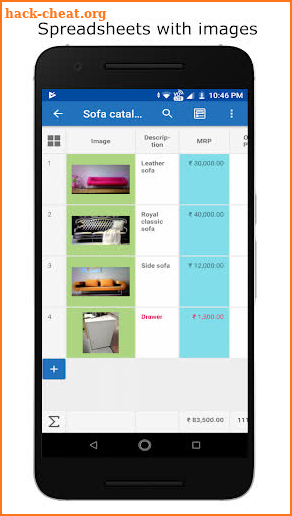 Table Notes - Pocket database & spreadsheet editor screenshot