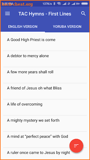 TAC Hymns screenshot