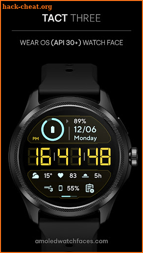 TACT THREE: Wear OS watch face screenshot