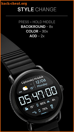 TACT THREE: Wear OS watch face screenshot