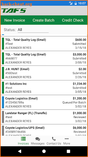 TAFS Factoring screenshot