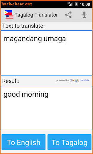 Tagalog English Translator Pro screenshot