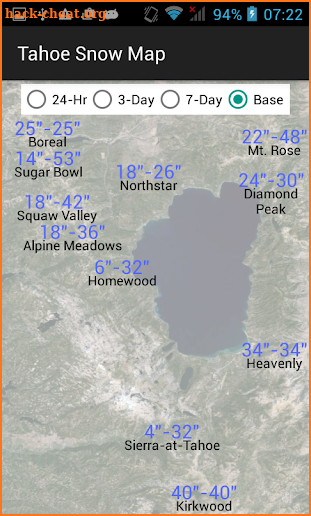 Tahoe Snow Map screenshot