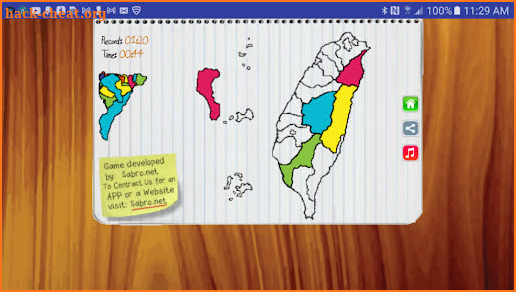 Taiwan Map Puzzle Game screenshot