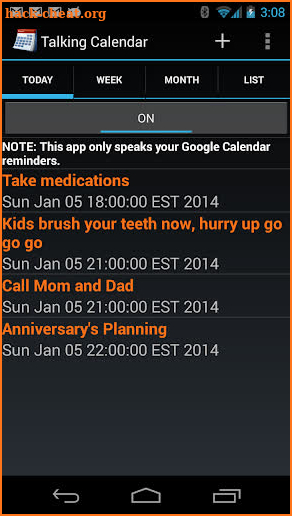 Talking Calendar screenshot