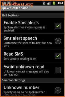 Talking SMS and Caller ID full screenshot