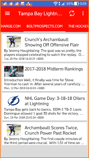 Tampa Bay Lightning All News screenshot