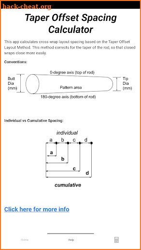 Taper Offset Spacing Calculator screenshot