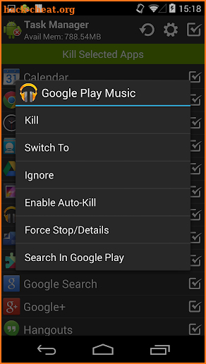 Task Manager (Task Killer) screenshot