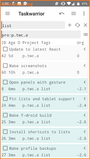 TaskwarriorC2 screenshot