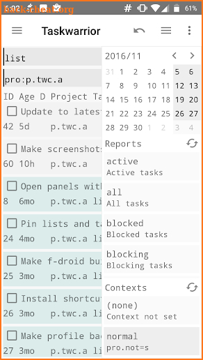 TaskwarriorC2 screenshot