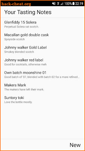 Tasting Notes screenshot