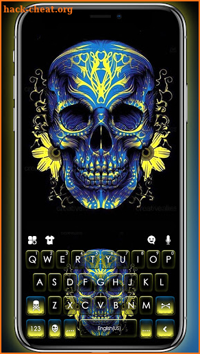 Tattoo Flower Skull Keyboard Background screenshot