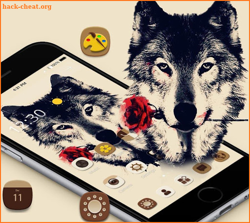 Tattoo Rose Romantic Wolf Theme screenshot