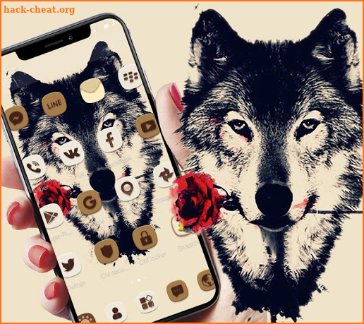 Tattoo Rose Romantic Wolf Theme screenshot