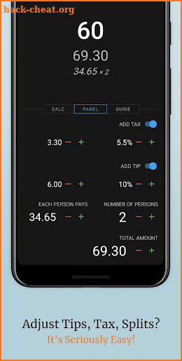 Tax, Tip, Travel & Splits Calc screenshot