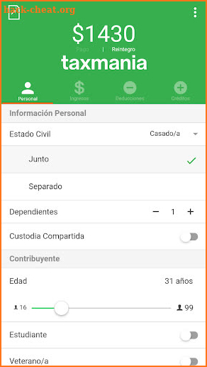 Taxmania Calculadora screenshot