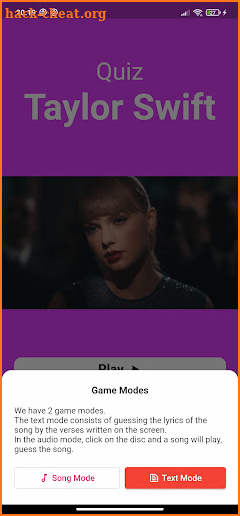 Taylor Swift Quiz screenshot