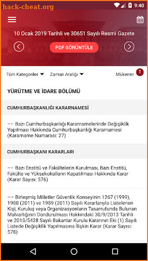 T.C. Resmi Gazete screenshot